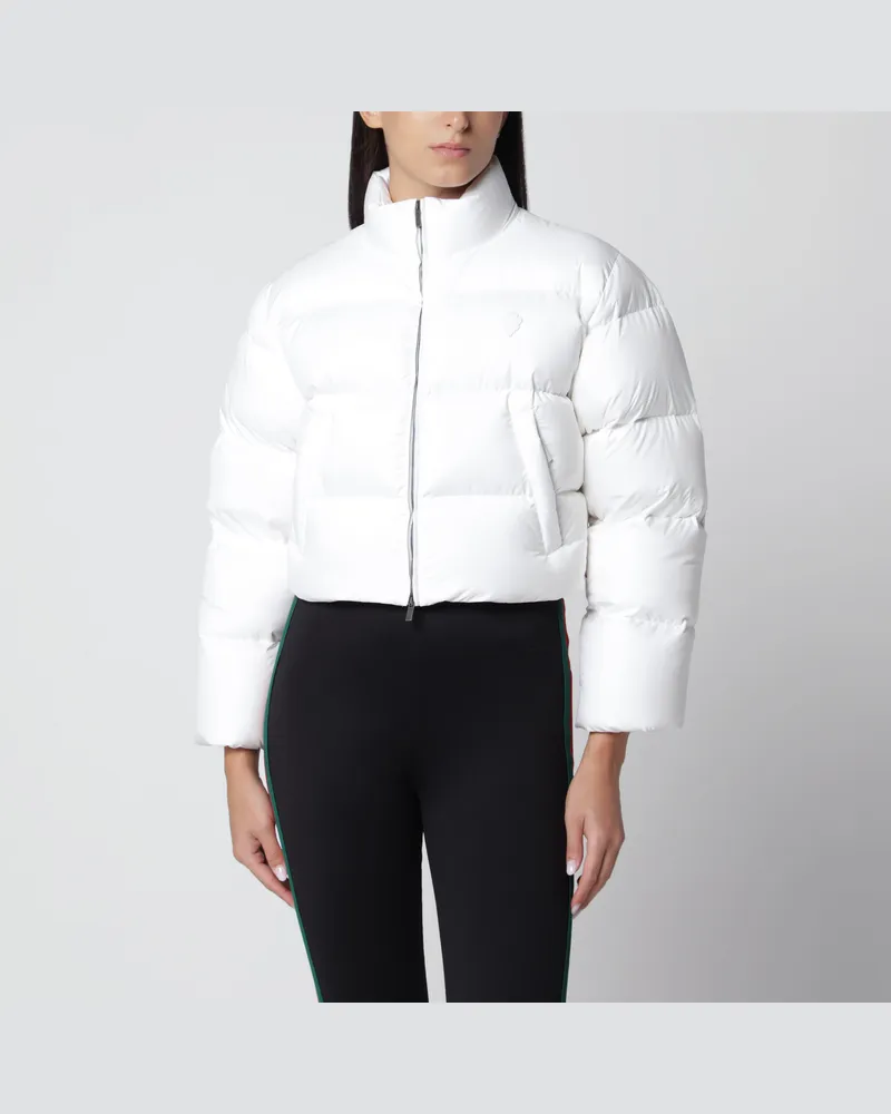 Gucci Weiße Cropped-Daunenjacke mit Reißverschluss White