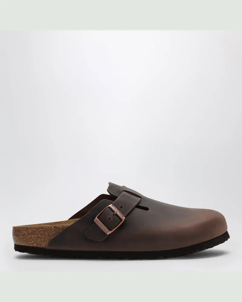 Birkenstock Boston Clogs aus geöltem Leder in Habana von Brown