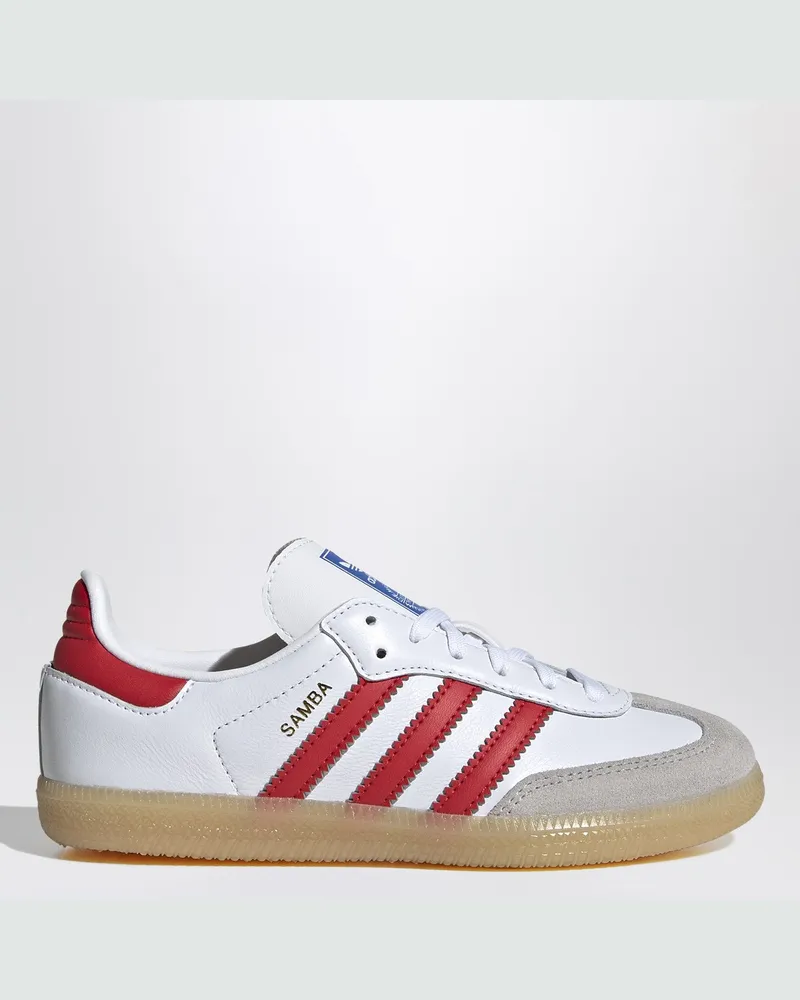 adidas Niedriger Samba OG weiß/rot Sneakers White