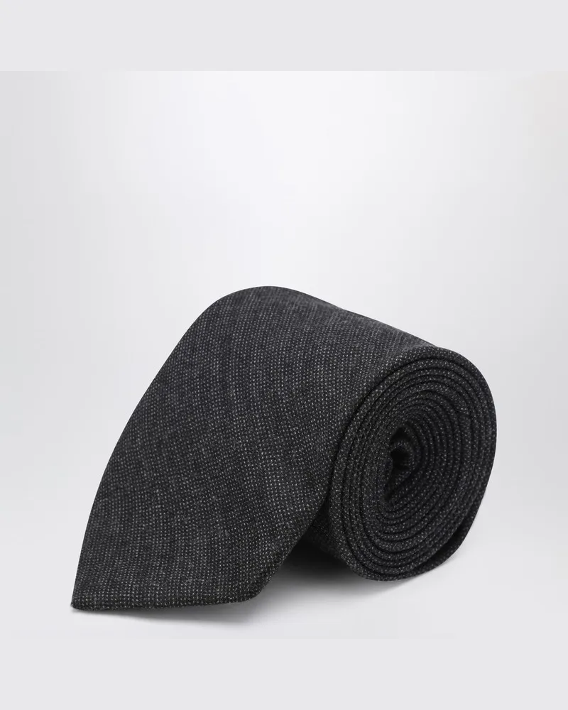 Prada Krawatte aus anthrazitfarbener Wolle Grau
