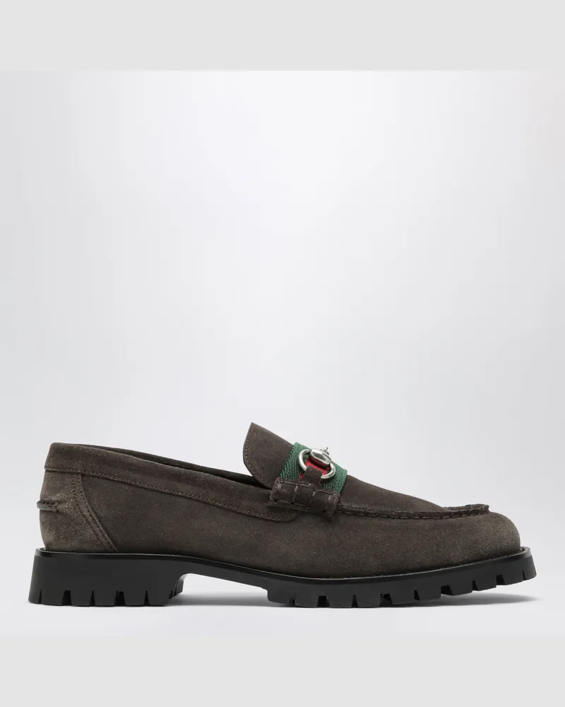 Gucci Dunkelbraune Wildleder-Loafer Brown