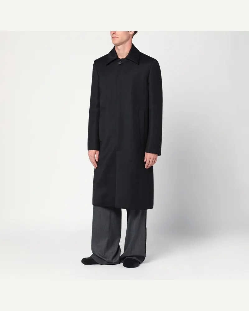 Maison Margiela Schwarzer Mantel aus Wollmischung Schwarz