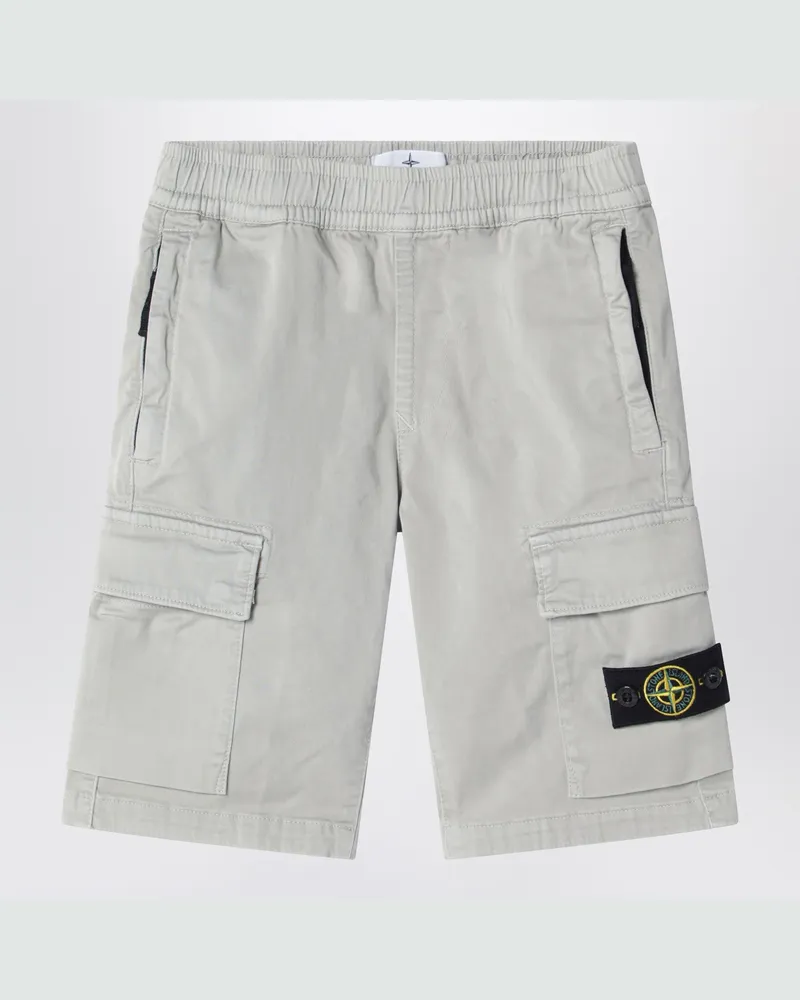Stone Island Perlgraue Cargo-Shorts 