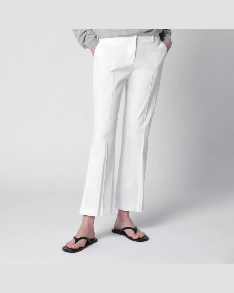 PT TORINO Mittelhohe Schlaghose aus Baumwolle in Weiß White