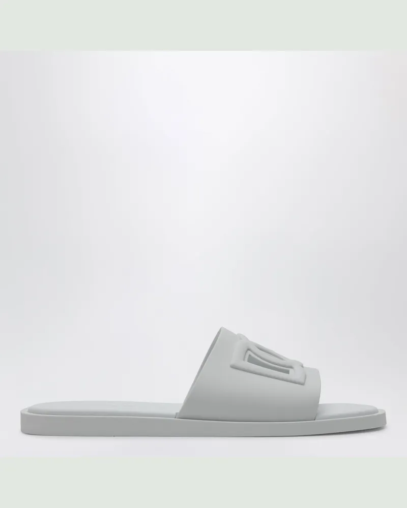 Dolce & Gabbana Strand-Slides aus optisch weißem Gummi White