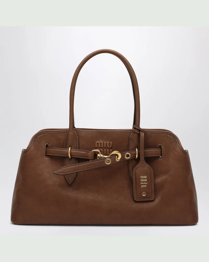 Miu Miu Aventure Large-Tasche in der Farbe Rovere aus Nappaleder Brown