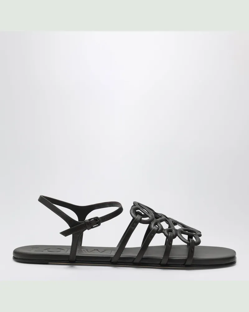 Loewe Dunkelbraune Petal Anagram Sandalen aus Leder Brown