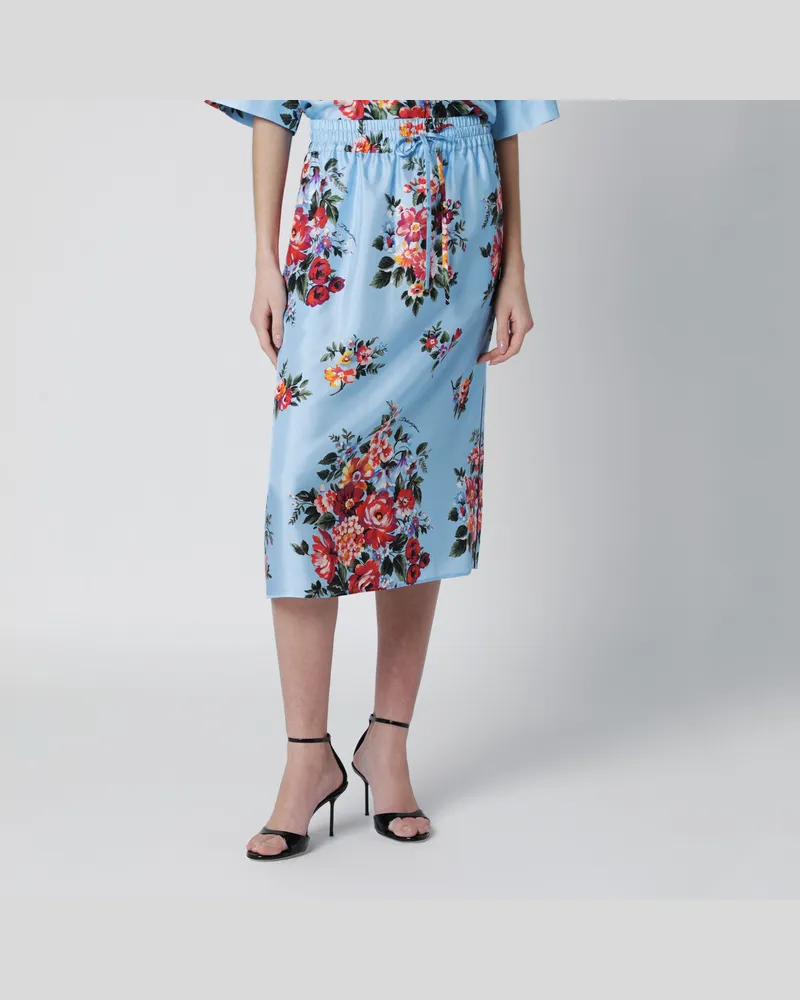 Dolce & Gabbana Rock aus Seidentwill mit Blumenprint Light