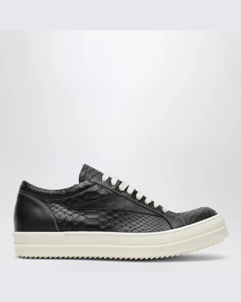 Rick Owens Vintage Sneaker in schwarzem Python- und Lammleder Schwarz