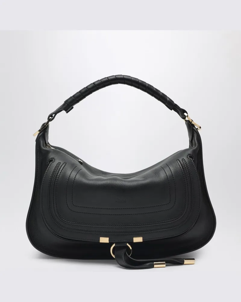 Chloé Kleine Marcie Tasche aus schwarzem Leder Schwarz