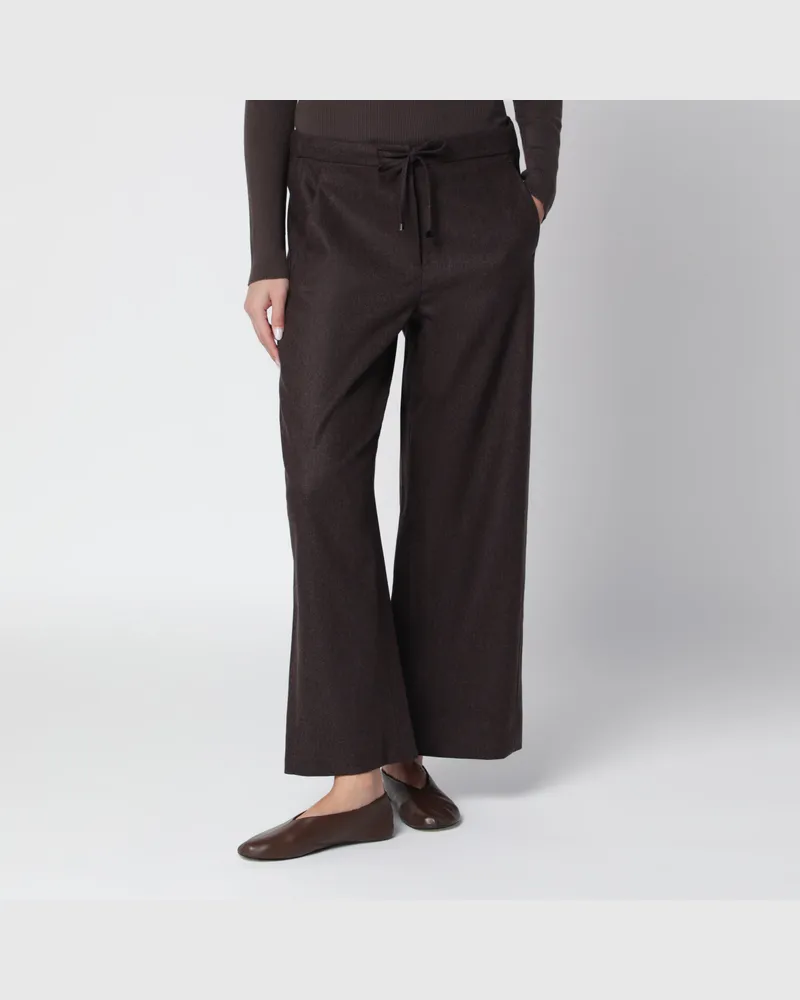 Max Mara Braune Jogginghose aus Stretchwolle Brown