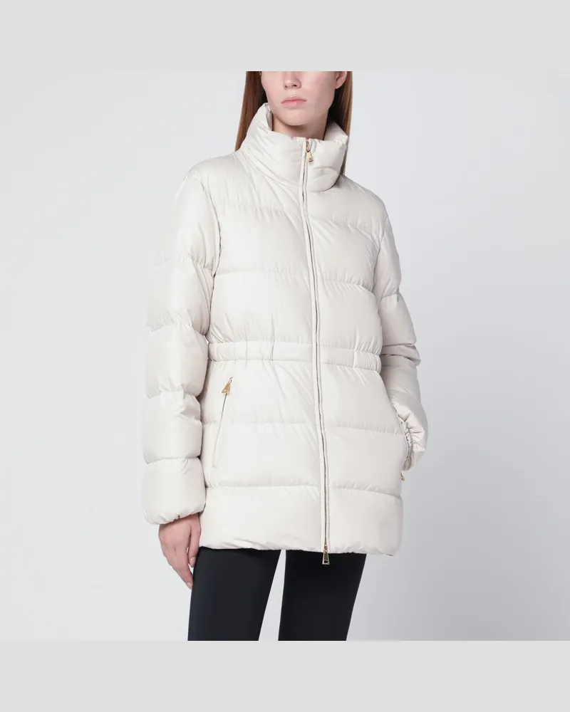 Moncler Weiße Daunenjacke mit Reißverschluss Weiß