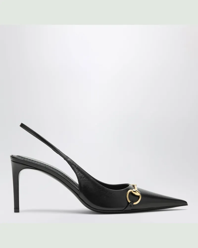 Gucci Schwarze Slingback-Pumps aus Leder Black