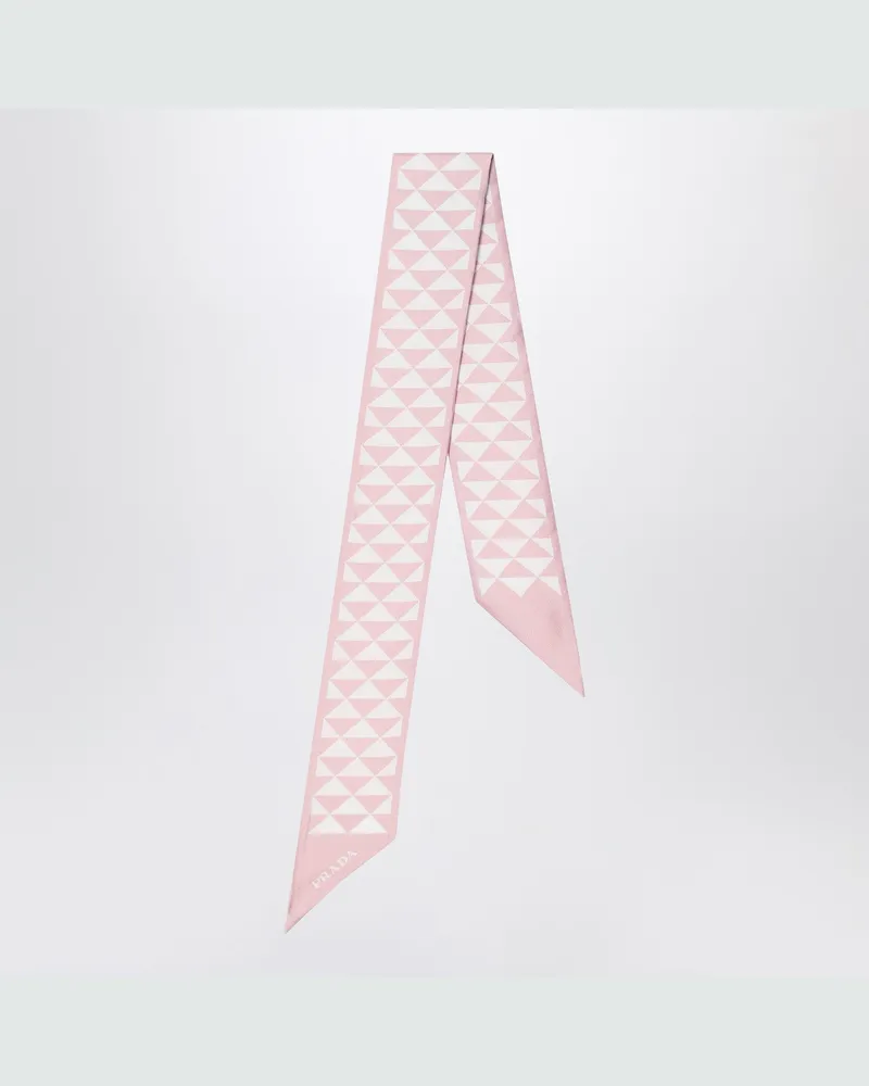 Prada Seidene Jacquard-Schal rosa/weiß Pink