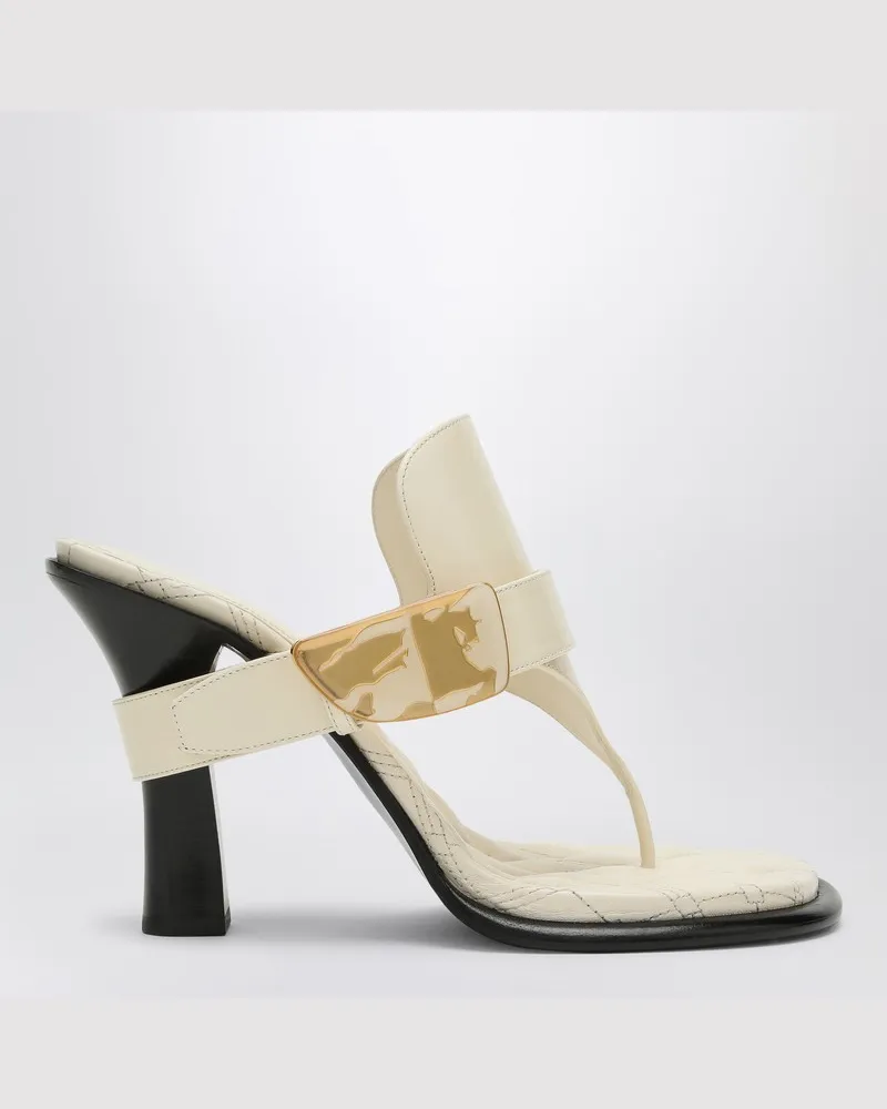 Burberry Hellbeigefarbene Sandale Bay aus Leder Beige