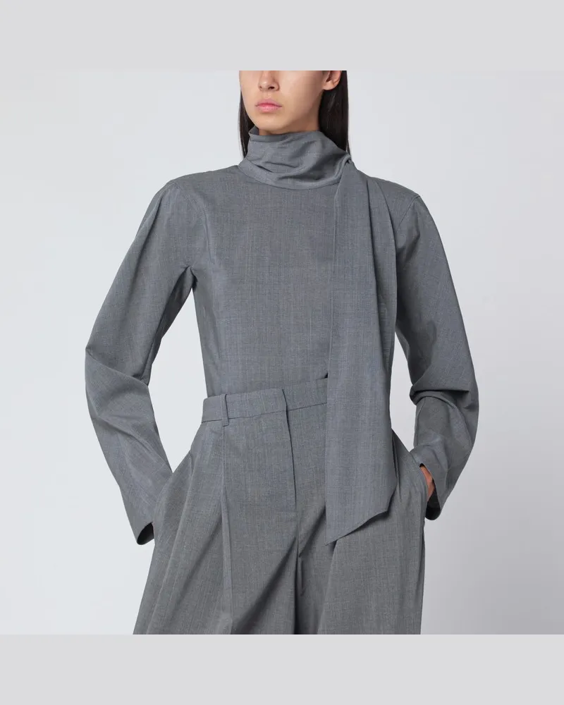 Jacquemus Graue Chale-Bluse mit Schal Grau