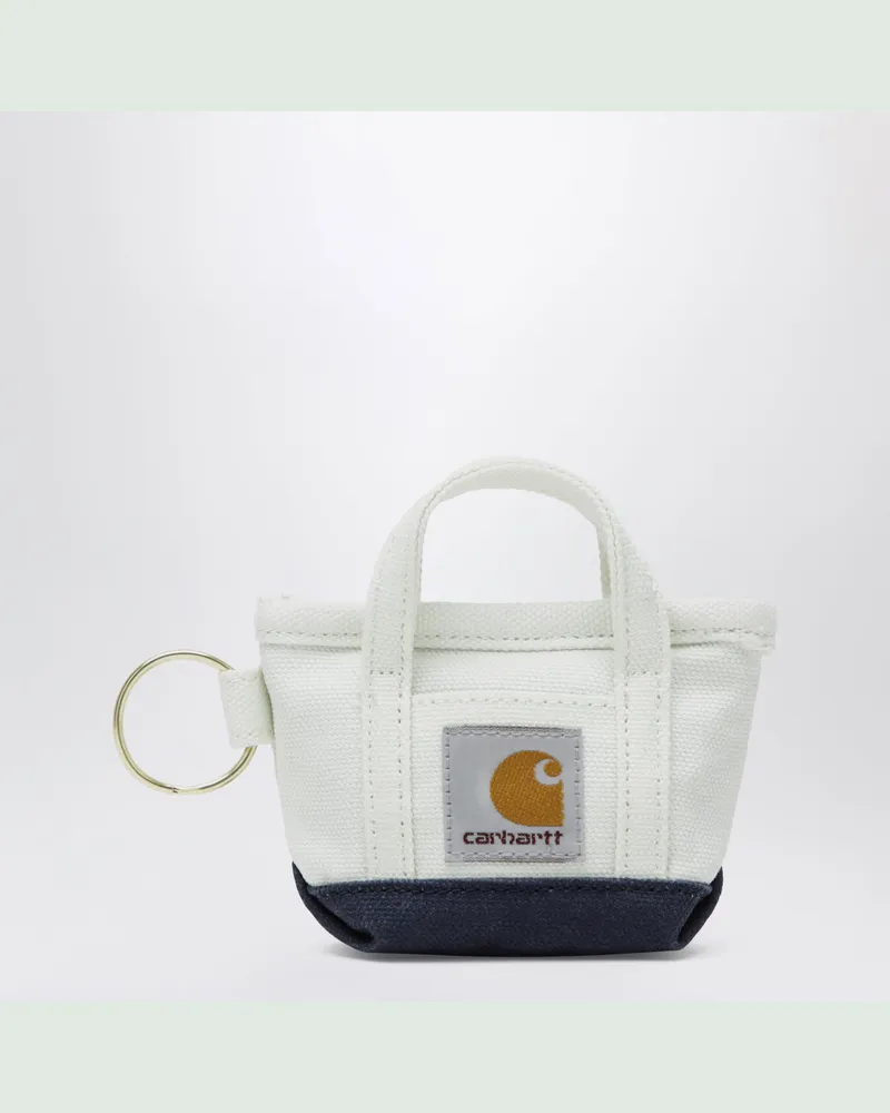 Carhartt WIP Mini Tote Bag Schlüsselanhänger Natural/Blue Beige