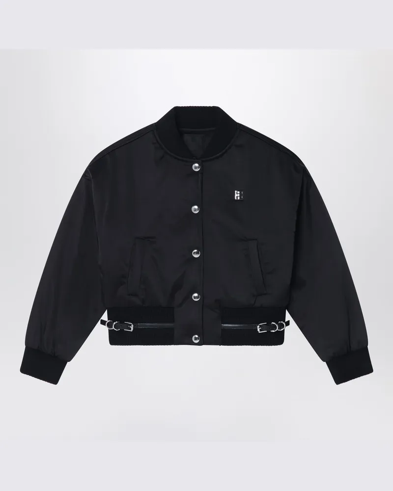 Givenchy Schwarze Bomberjacke aus Baumwollmischung Schwarz