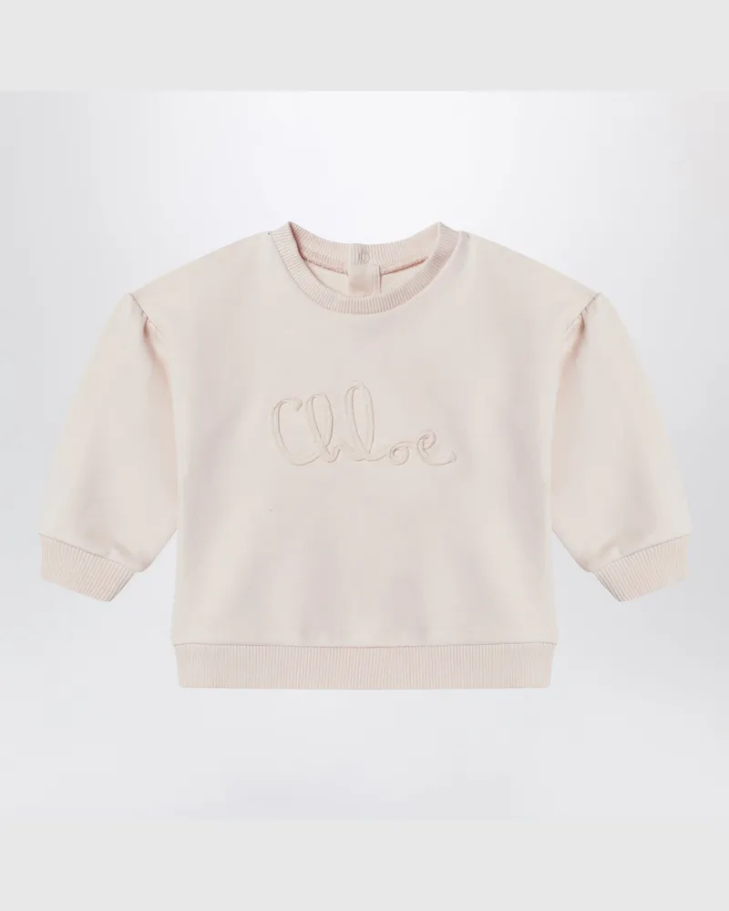 Chloé Hellrosa Sweatshirt mit Logo-Stickerei Pink
