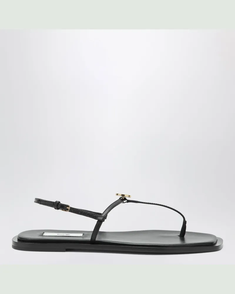 Totême Sandalen aus Nappaleder mit T-Riemen in Schwarz Black