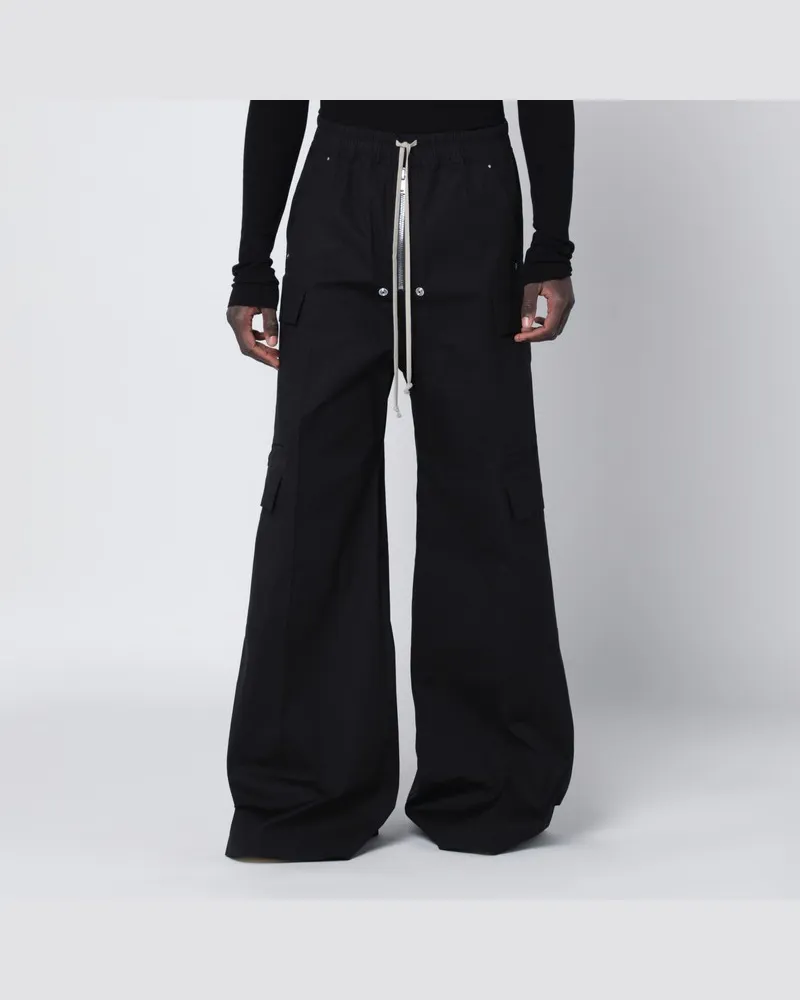 Rick Owens Weite Bela-Hose aus schwarzer Baumwollpopeline Schwarz