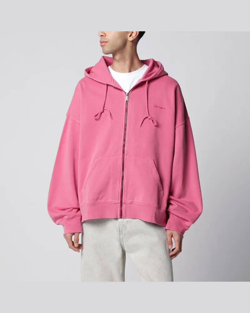 Carhartt WIP Kapuzen-Sweatjacke Benton aus Baumwolle in Primelgelb Pink