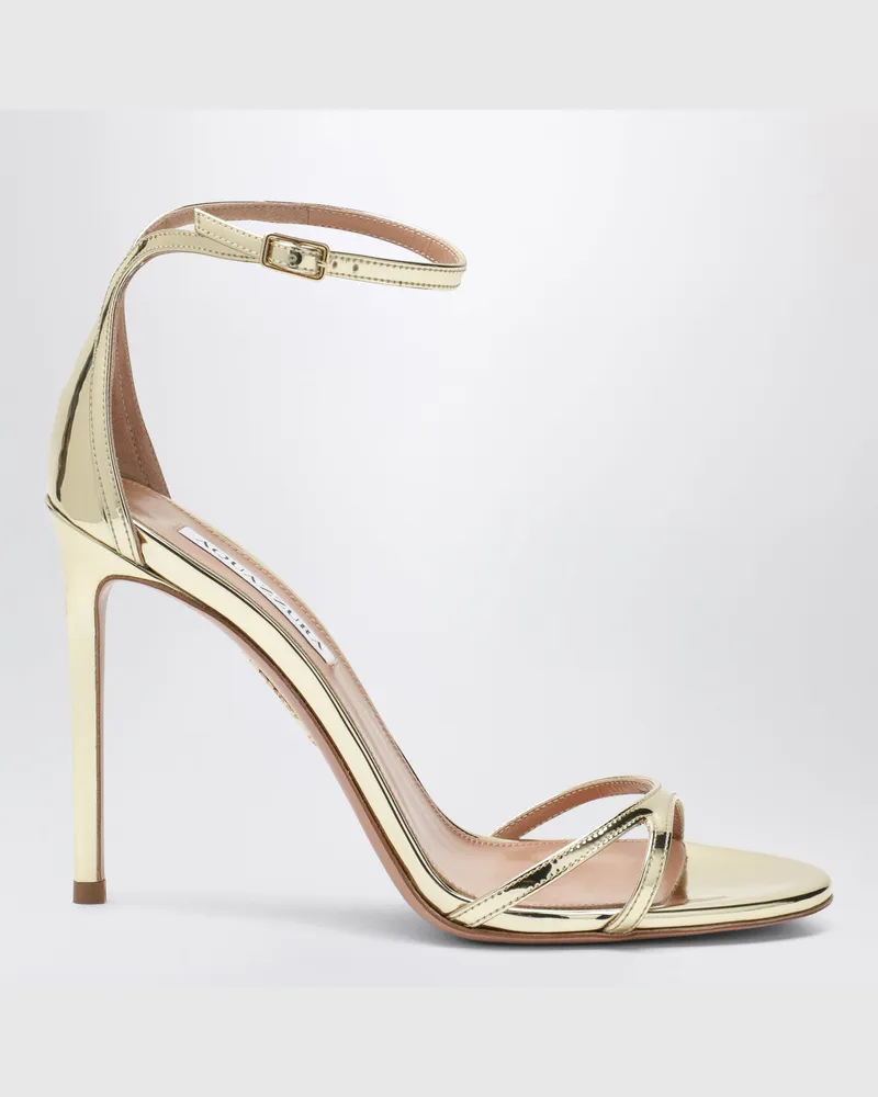 Aquazzura Nuda Sandalen in Gold aus Metallic-Leder Metal