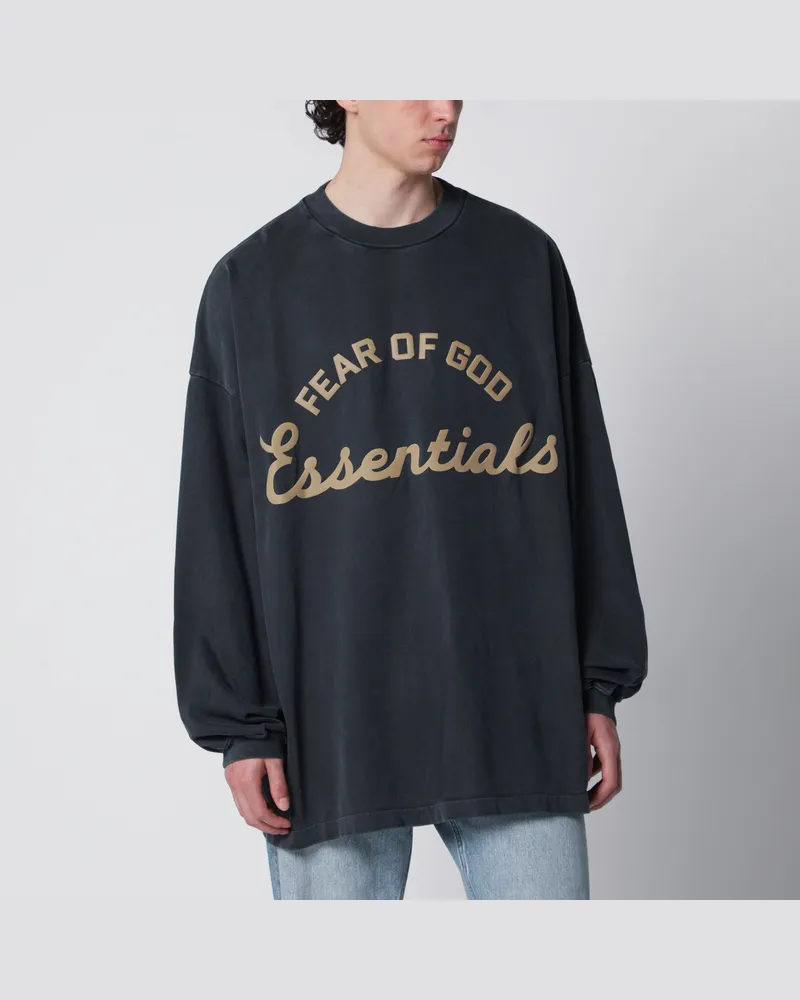 Fear of God Training 90s Langarm-T-Shirt aus grauem Baumwolljersey Grey
