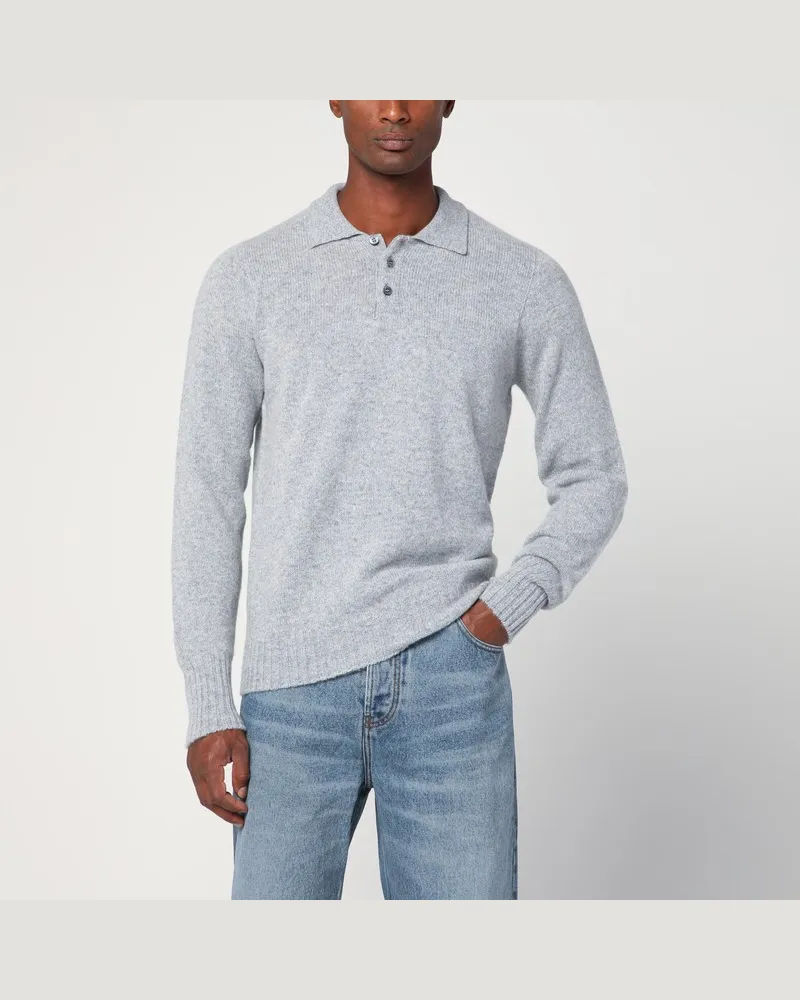 Drumohr  Graues Poloshirt aus Lammwolle Grau