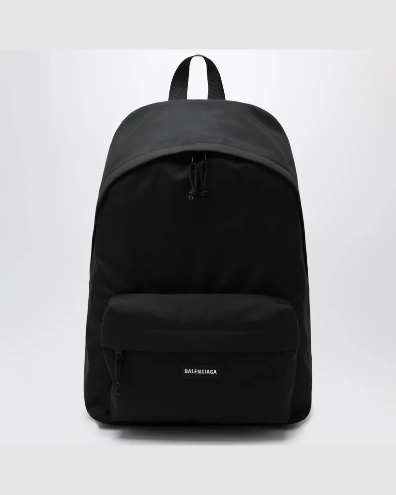 Balenciaga Schwarzer Explorer-Rucksack mit Logopatch Black