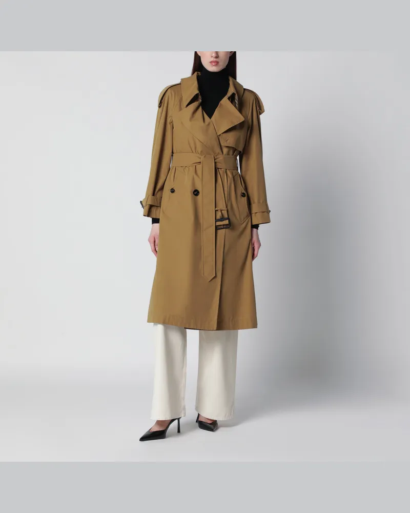 Burberry Doppelreihiger Trenchcoat aus Baumwollmix in Braun Brown