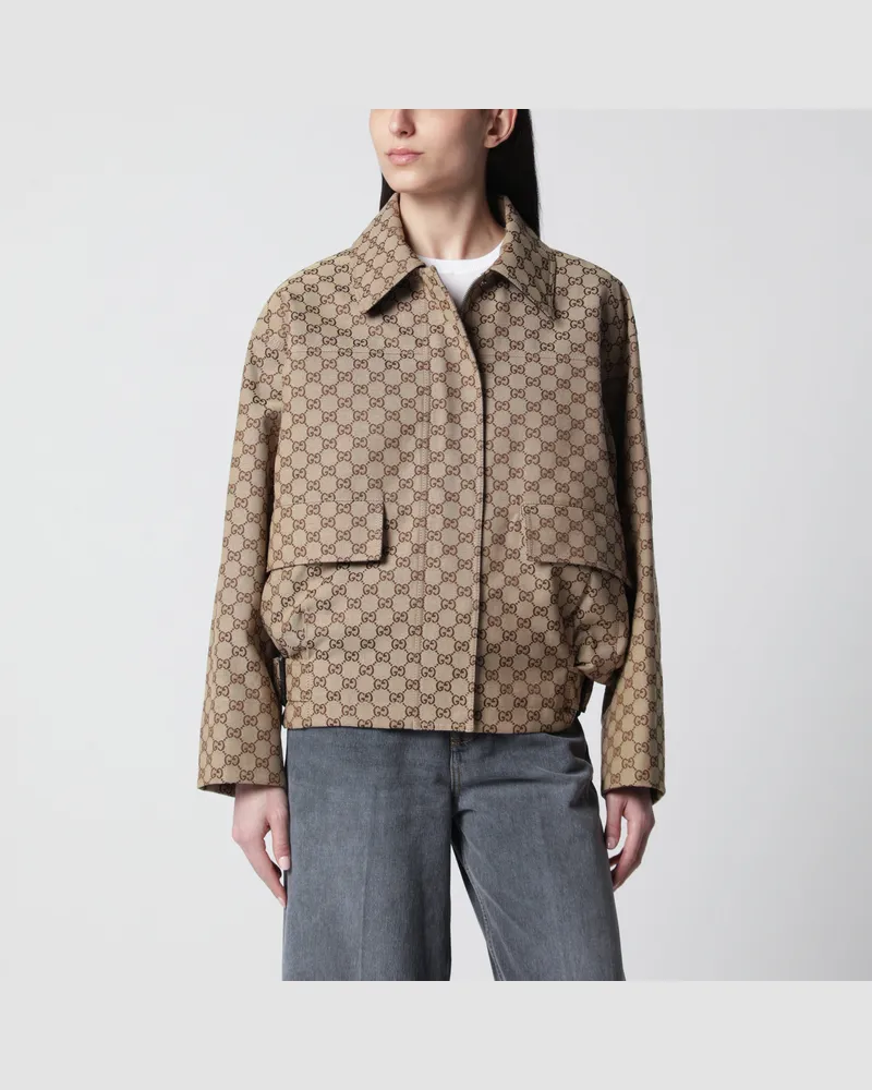 Gucci Bomberjacke aus GG-Gewebe in Beige/Braun 