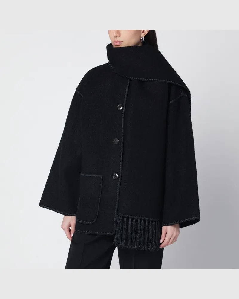 Totême Schwarze Jacke mit Schal Black