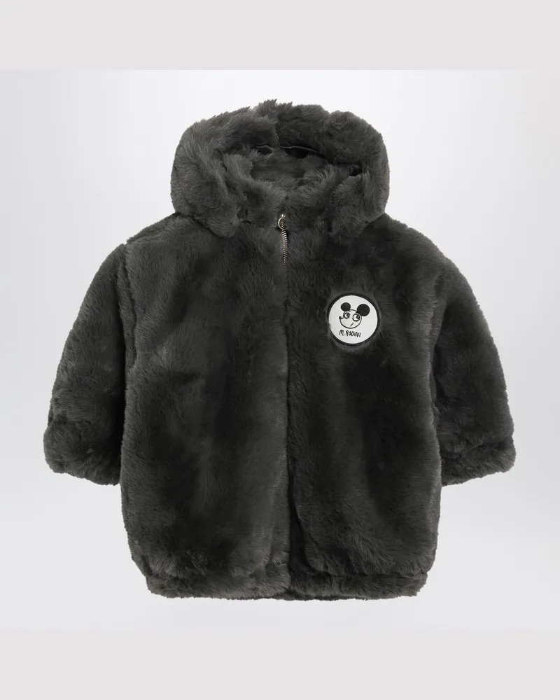 Mini Rodini Ritzratz Patch-Kunstfelljacke Grau