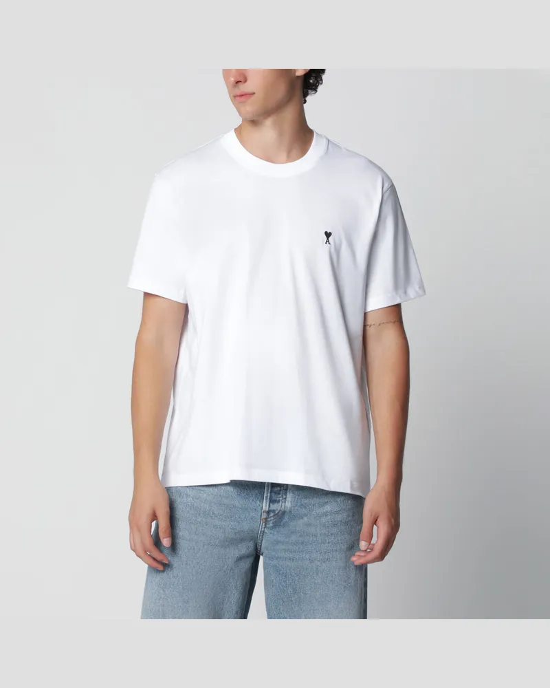 AMI Paris T-Shirt Ami De Coeur weiß aus Baumwolle White