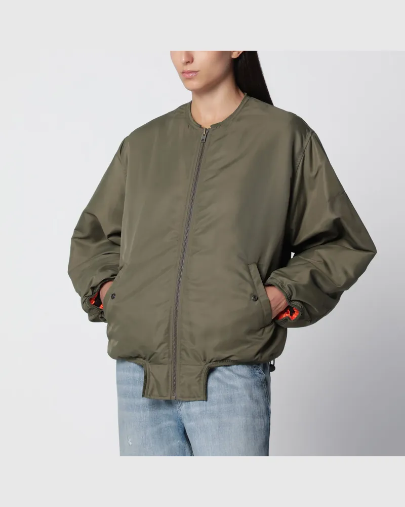 Maison Margiela Nylonjacke mit Kontrastfutter in Khaki Green