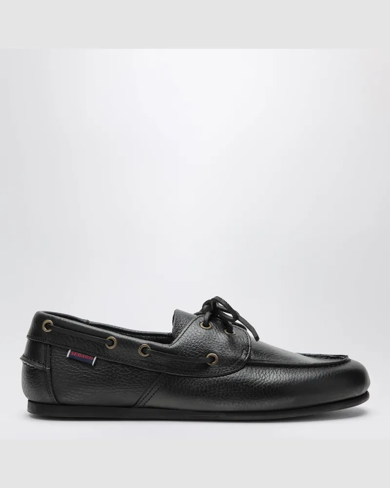 Sebago Owen schwarze Bootsschuhe aus Leder Black