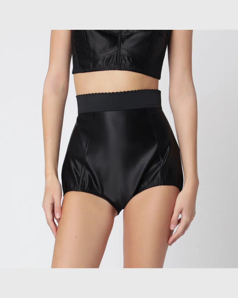 Dolce & Gabbana Schwarze Satin-Culottes Black