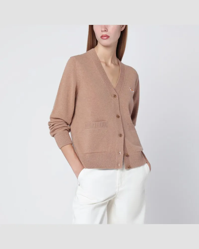 Kitsuné Hellbrauner Wollcardigan Braun