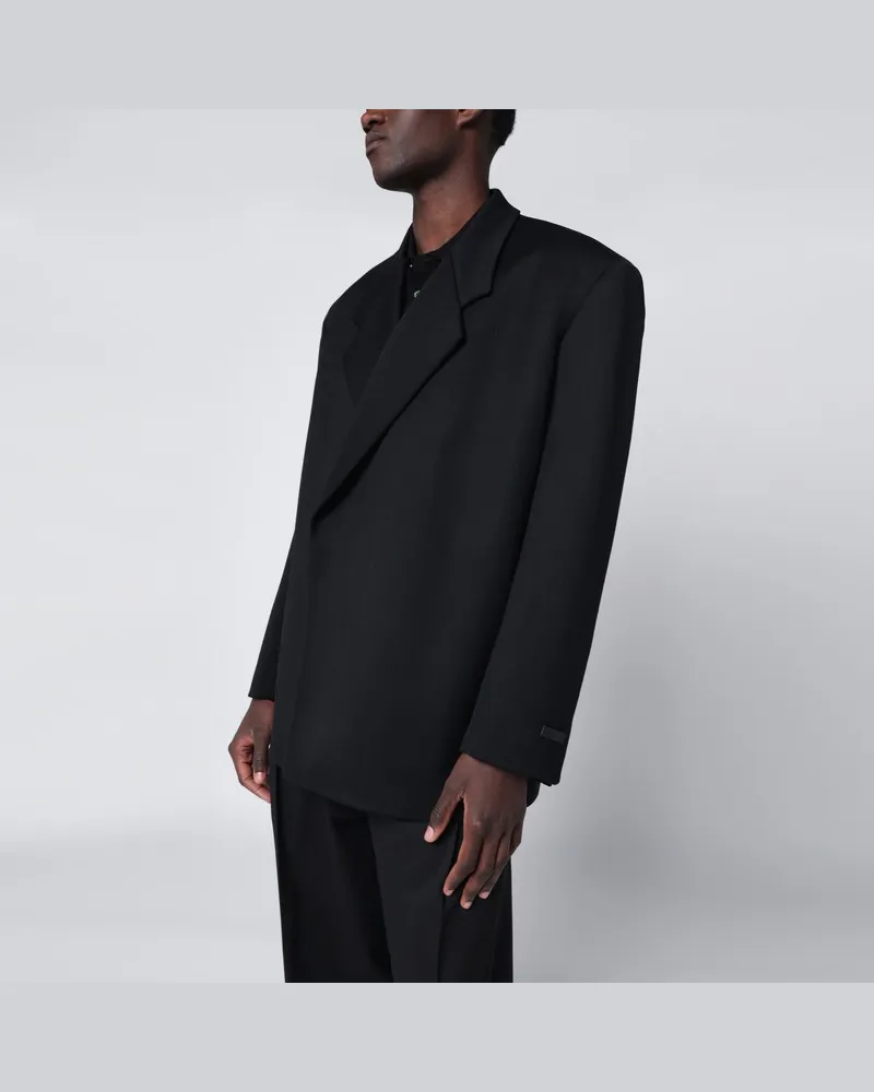 Fear of God Schwarze zweireihige Jacke aus reiner Wolle Schwarz