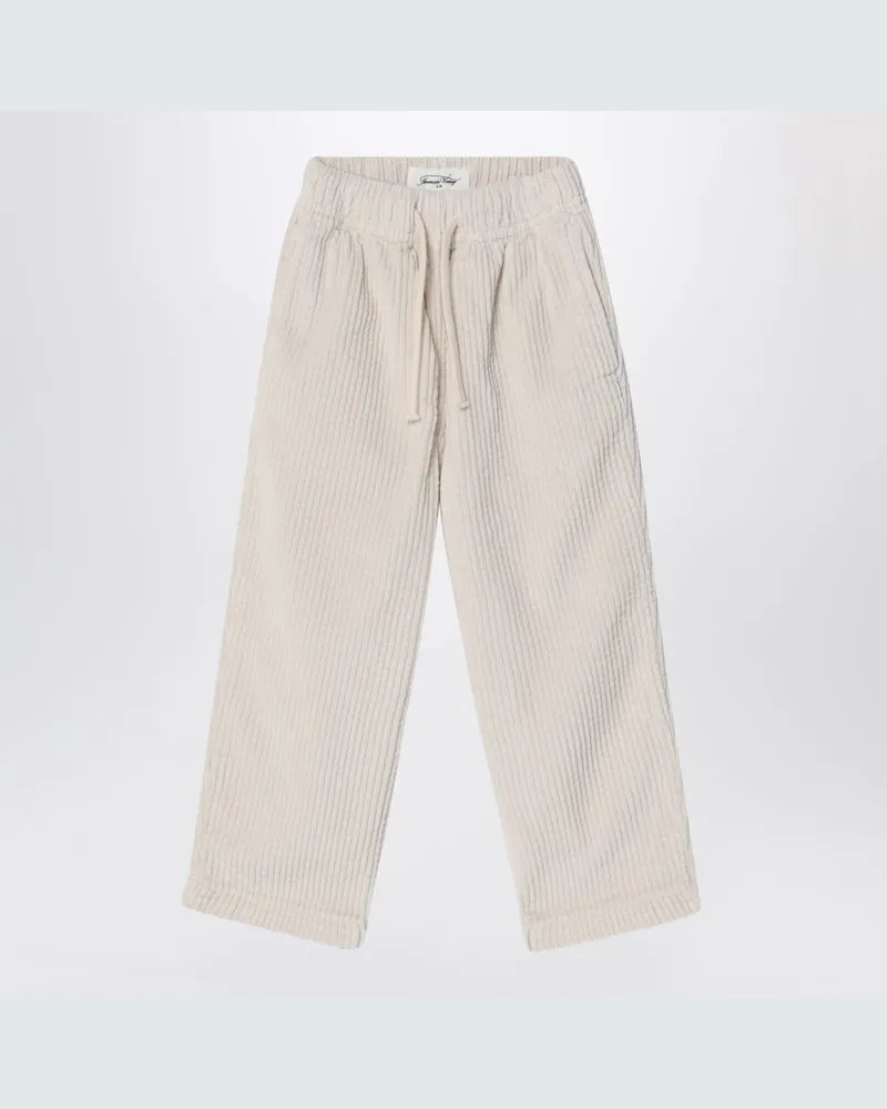 American Vintage Ecrufarbenes geripptes Hosen Padow Beige