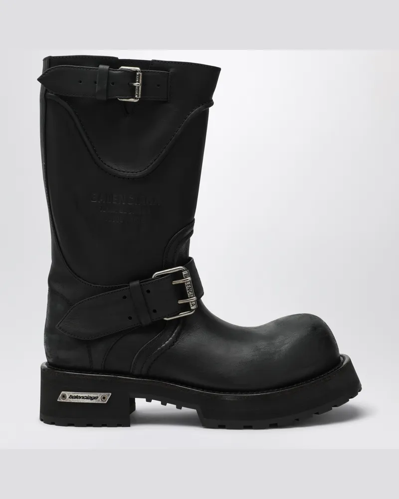 Balenciaga Schwarze Stiefel Venom aus Kalbsleder Black