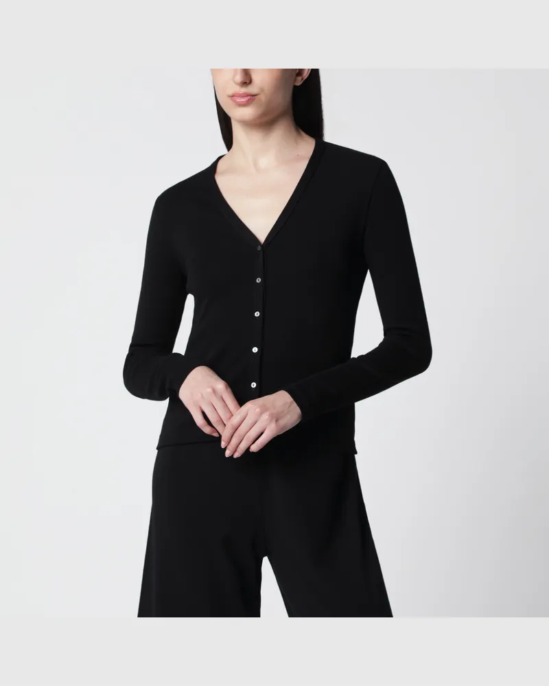 The Row Schwarzer Cardigan aus Baumwolle Black