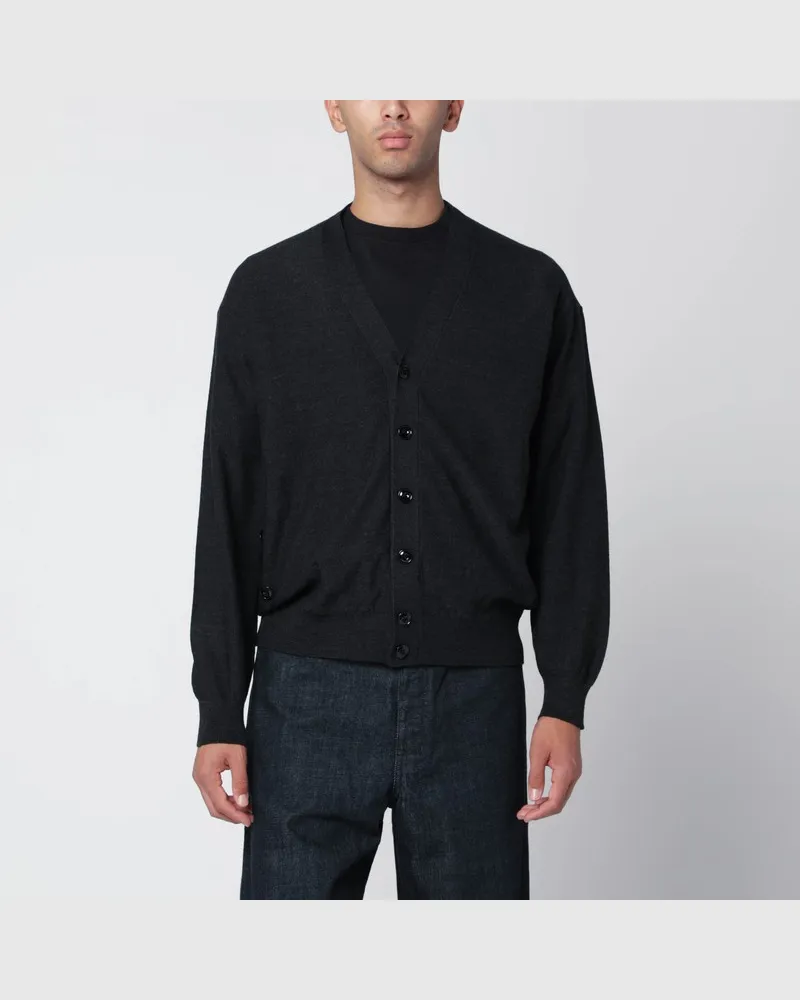 Christophe Lemaire Schwarzer Wollpullover mit Reißverschluss Schwarz