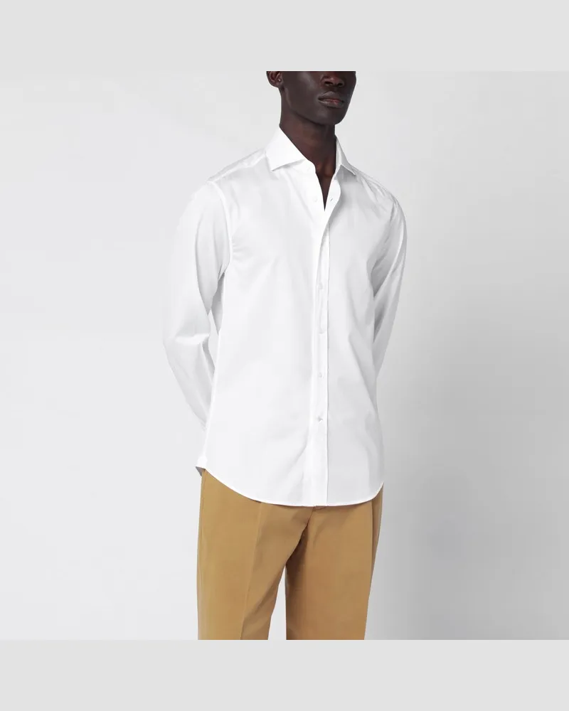 Brunello Cucinelli Weißes Baumwollhemd Weiß