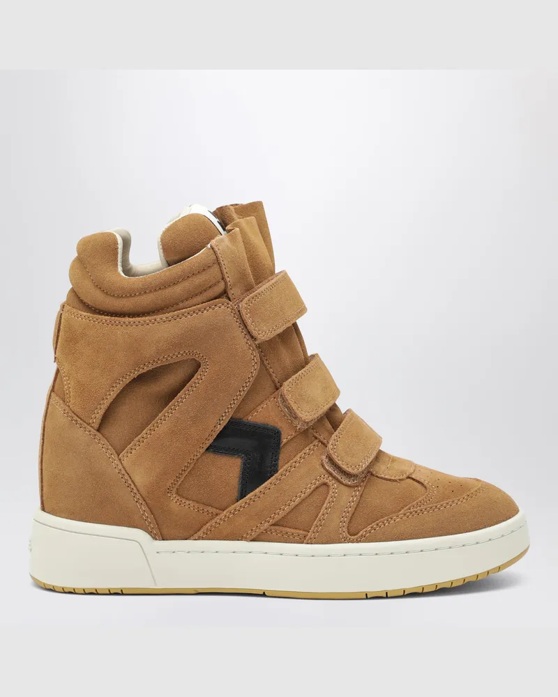 Isabel Marant Hohe IM3 Keilsneaker aus Leder in Cognac / Schwarz Brown