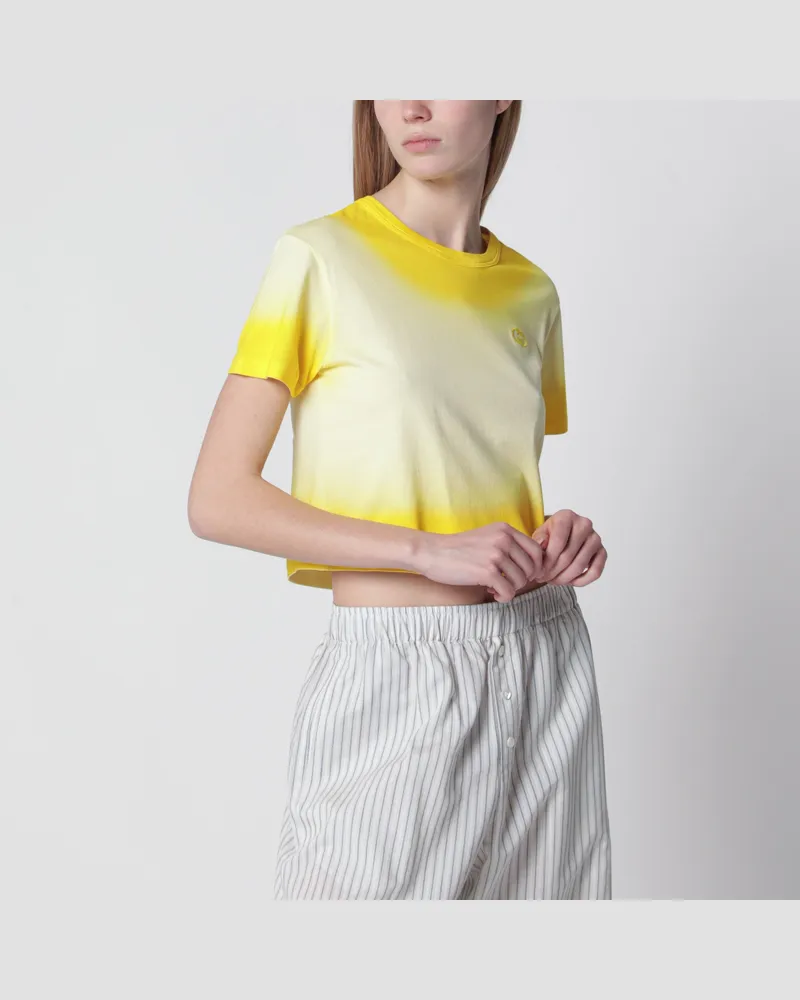 Gucci Gelbes Cropped-T-Shirt mit Farbverlauf Yellow