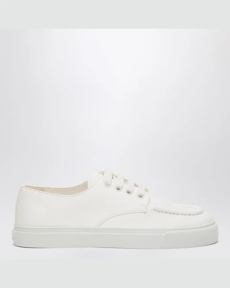 Prada Sneaker elfenbeinfarben aus gehämmertem Leder Multicolor