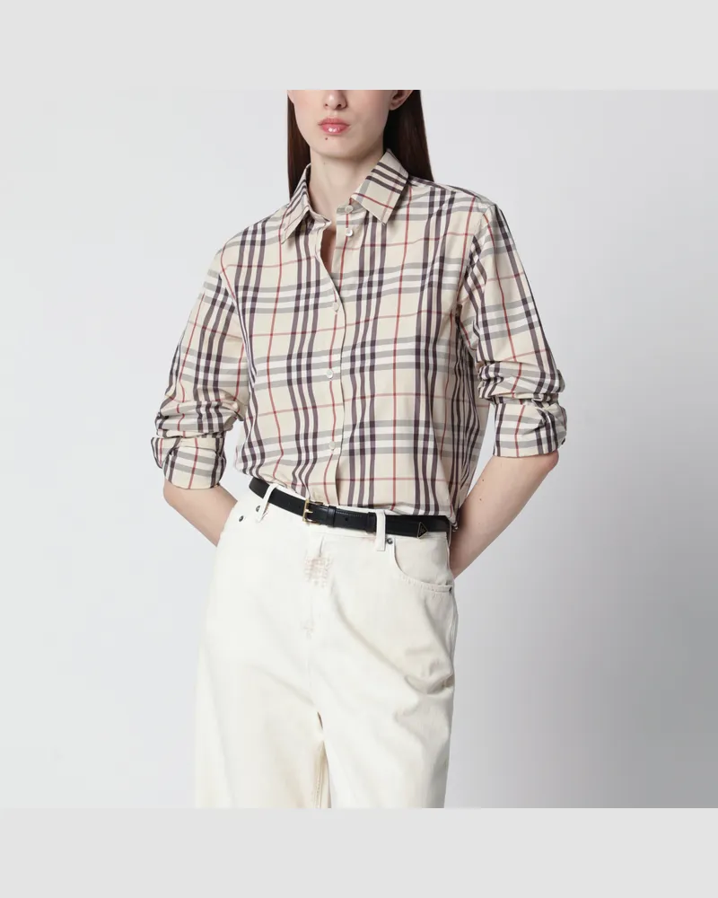 Burberry Beiges Hemd mit Check-Muster von Beige