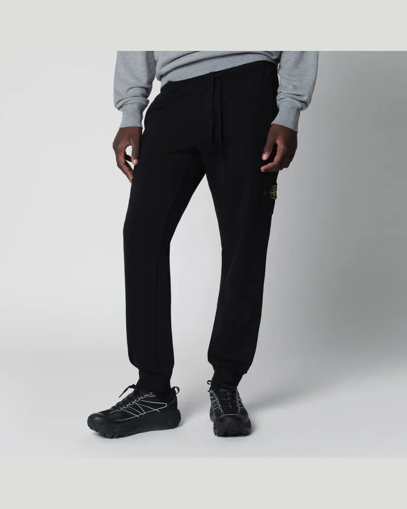 Stone Island Schwarze Jogginghose aus Baumwolle Black